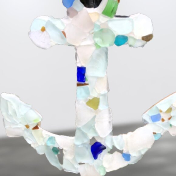 Set Sail with Tranquility: A One-of-a-Kind Sea Glass Anchor - Picture 3 of 4